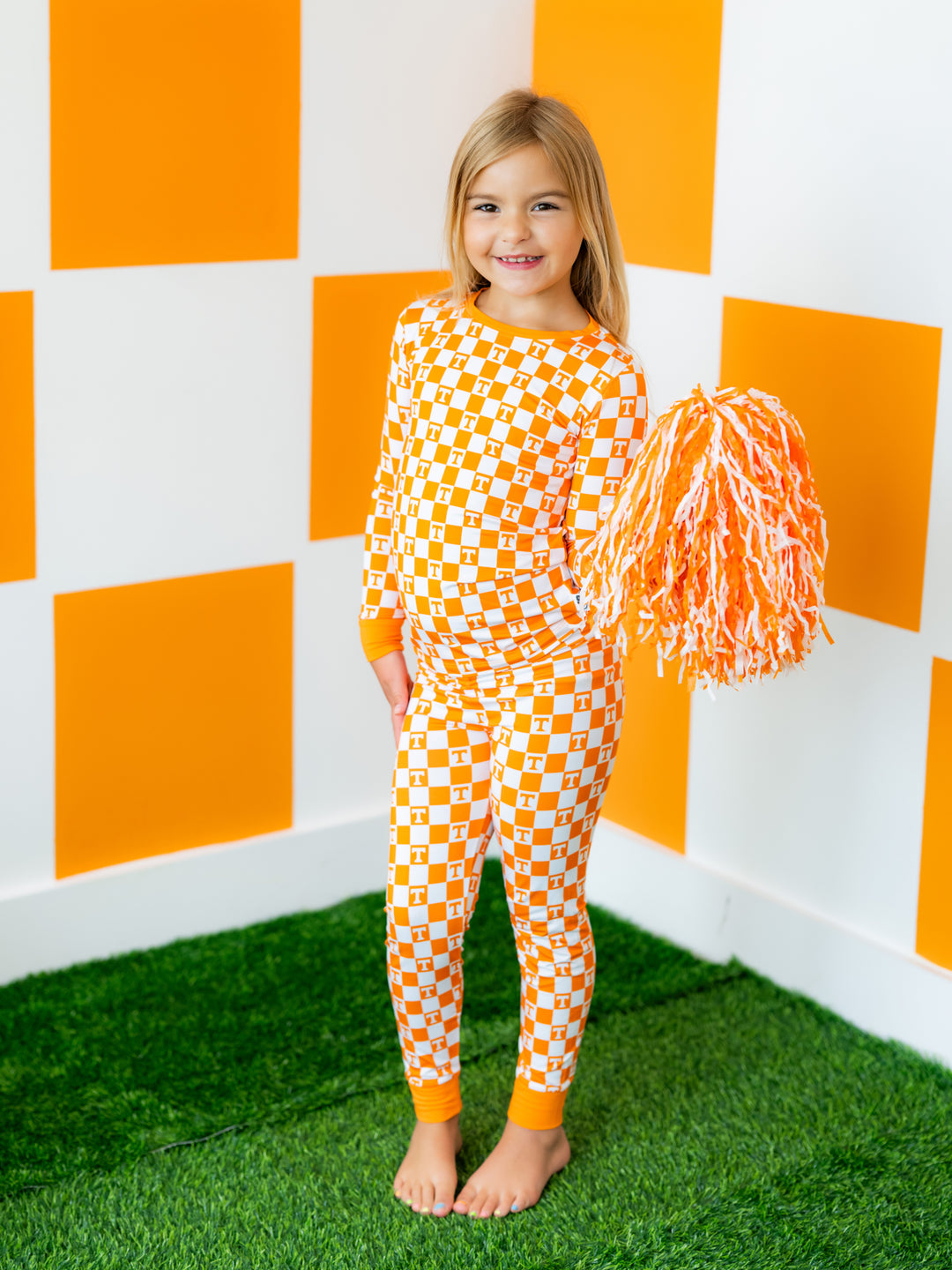 Little Vols Checkerboard Pajama Set