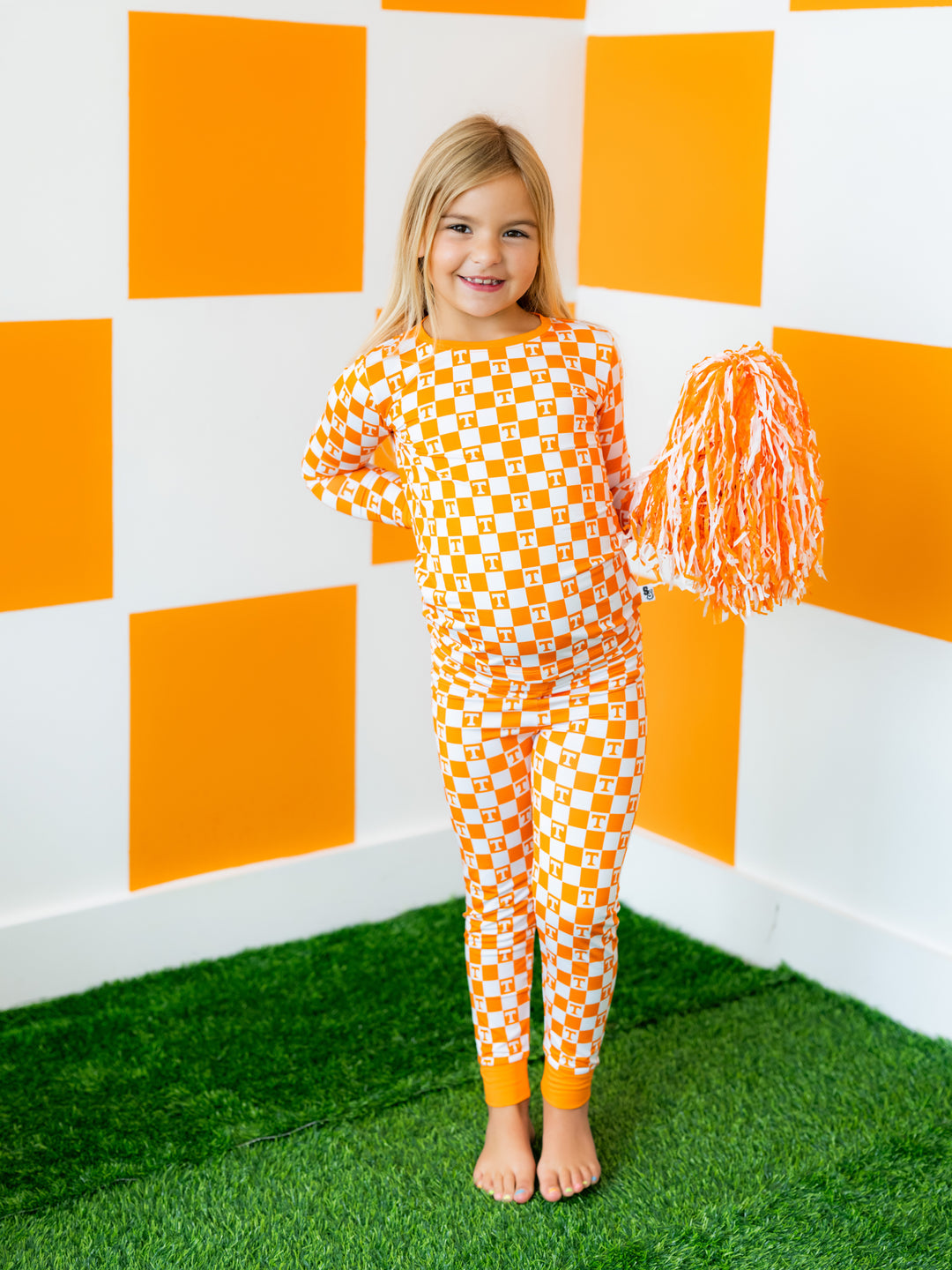 Little Vols Checkerboard Pajama Set