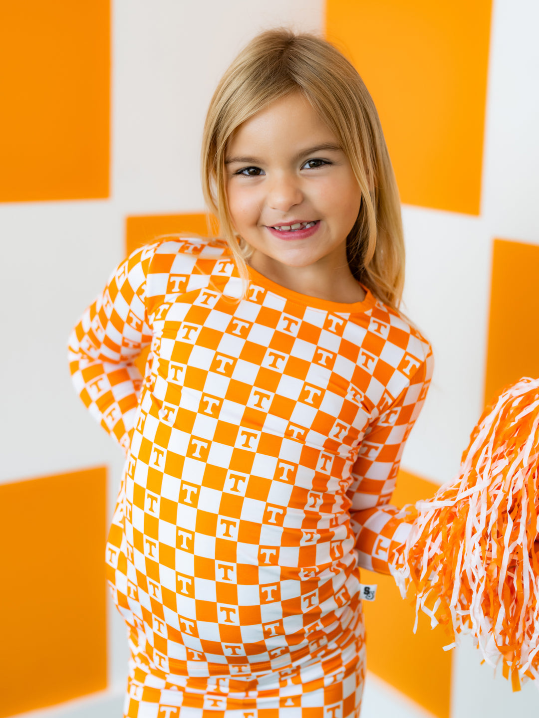 Little Vols Checkerboard Pajama Set