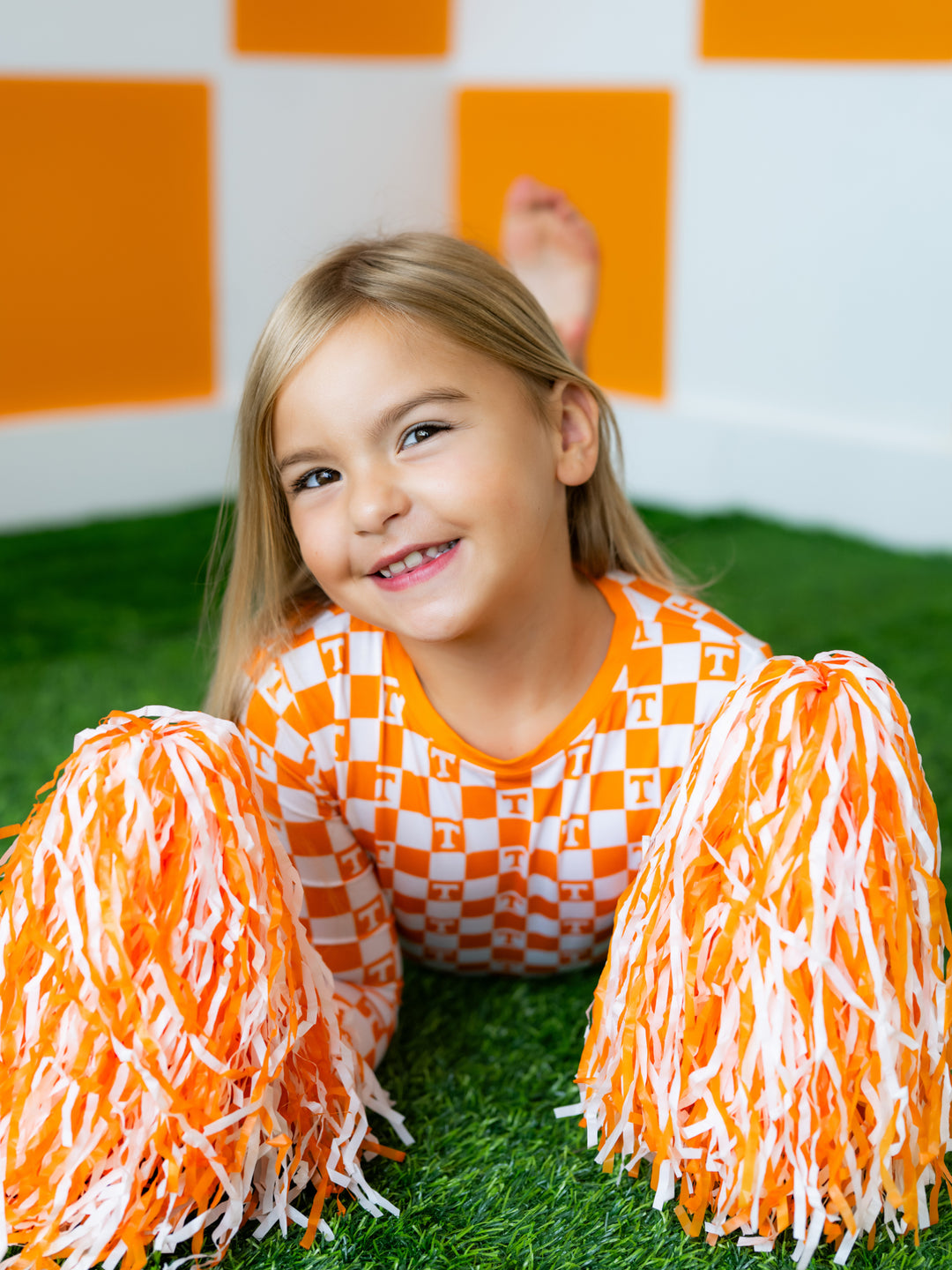 Little Vols Checkerboard Pajama Set