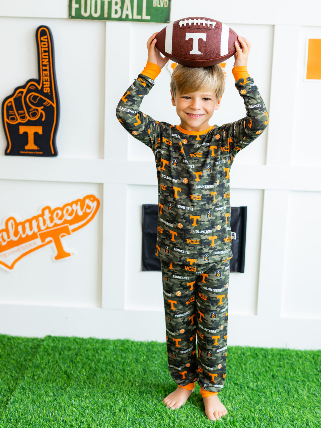 Big Orange Camo Pajama Set