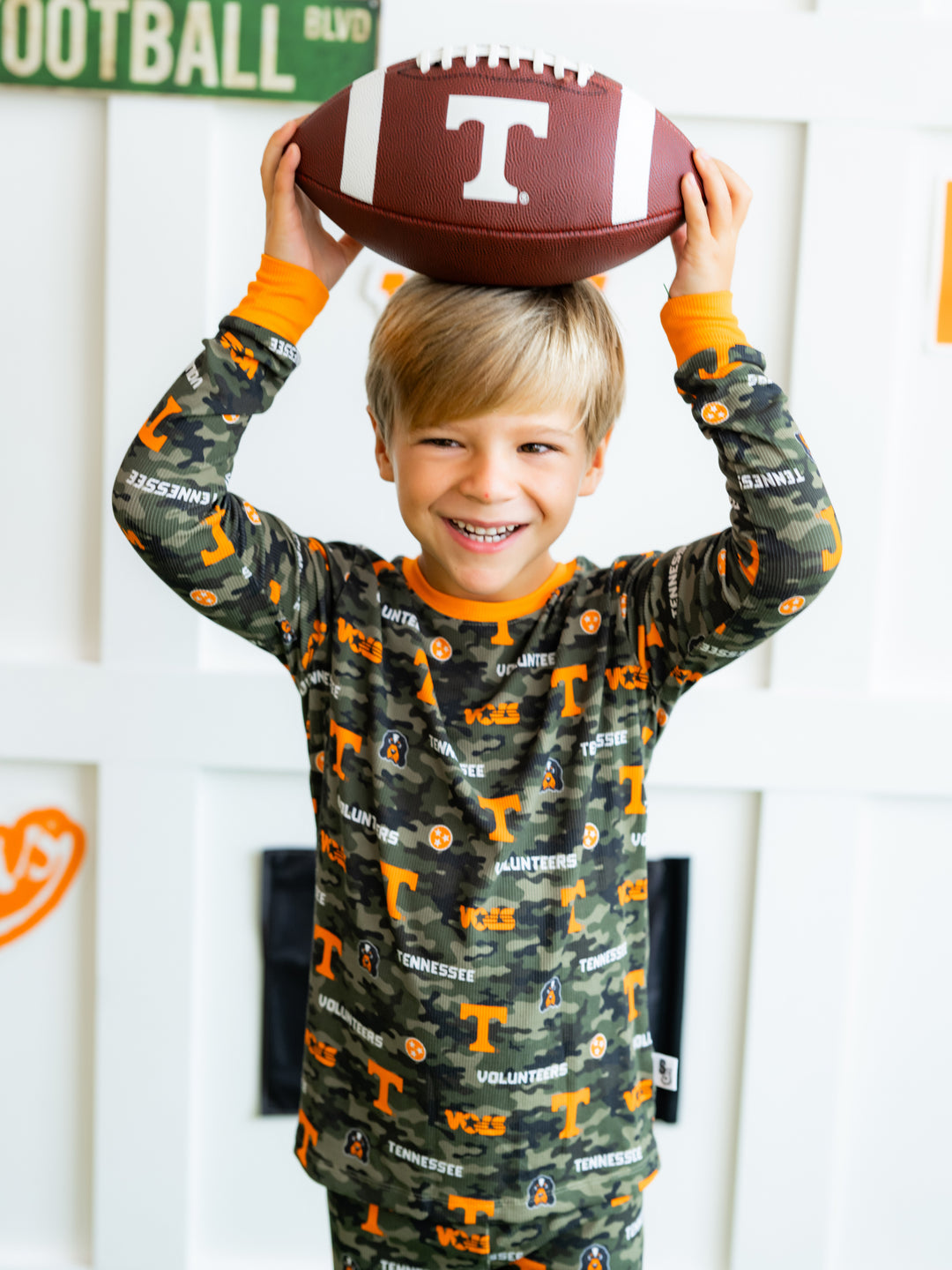 Big Orange Camo Pajama Set