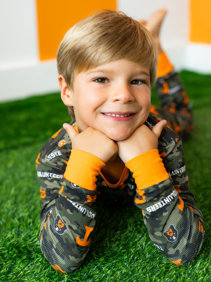 Big Orange Camo Pajama Set