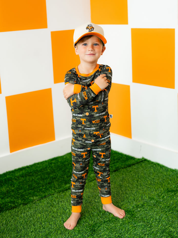 Big Orange Camo Pajama Set