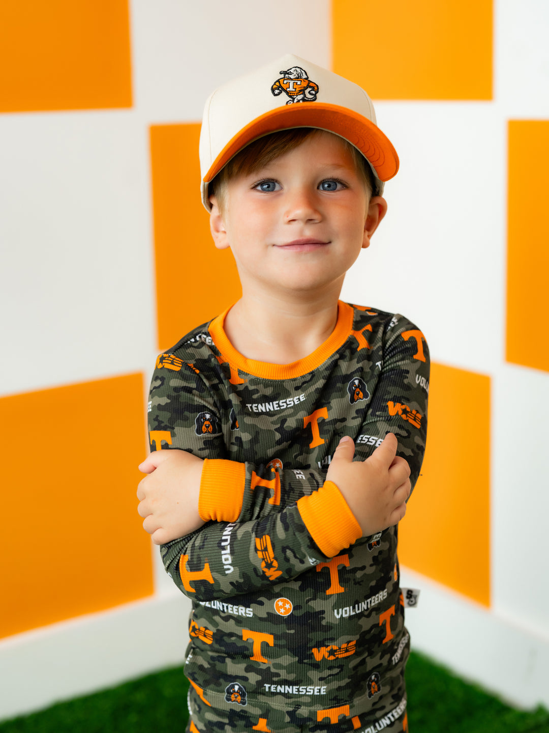 Big Orange Camo Pajama Set