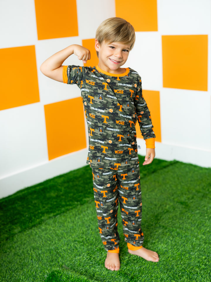 Big Orange Camo Pajama Set