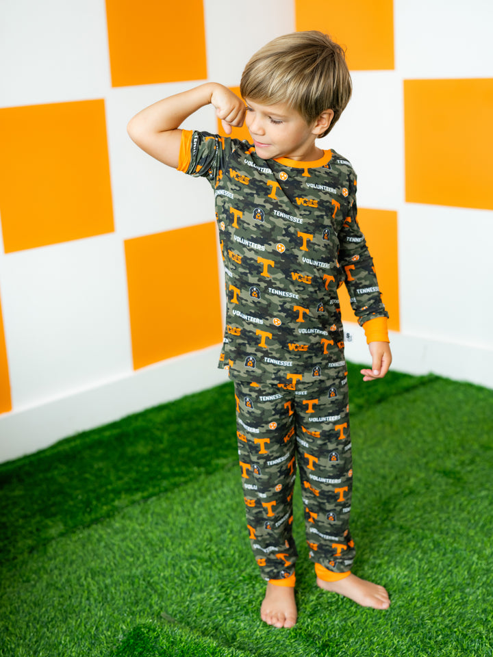 Big Orange Camo Pajama Set