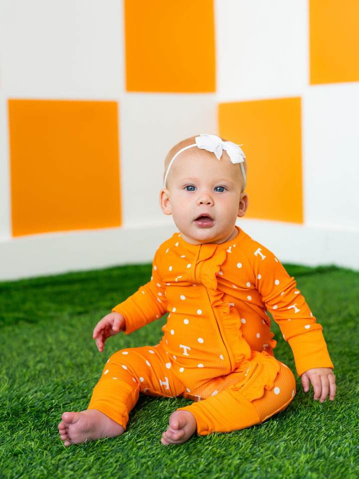 Polka Dot Power T Ruffle Zippy