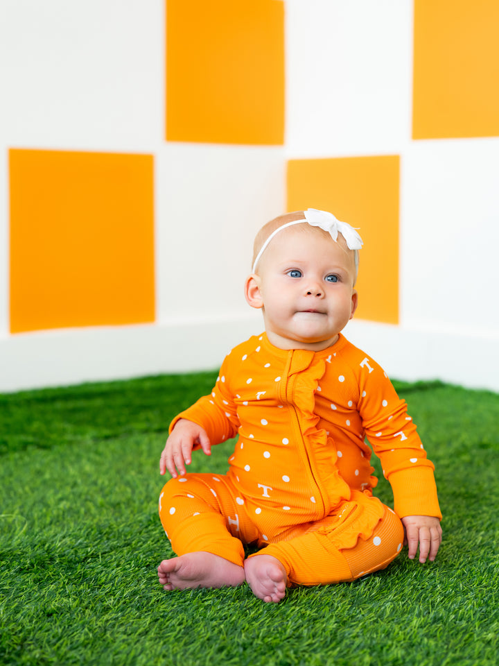 Polka Dot Power T Ruffle Zippy
