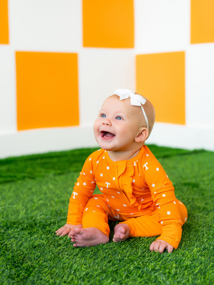 Polka Dot Power T Ruffle Zippy
