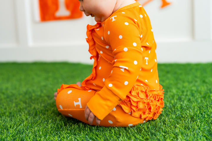 Polka Dot Power T Ruffle Zippy
