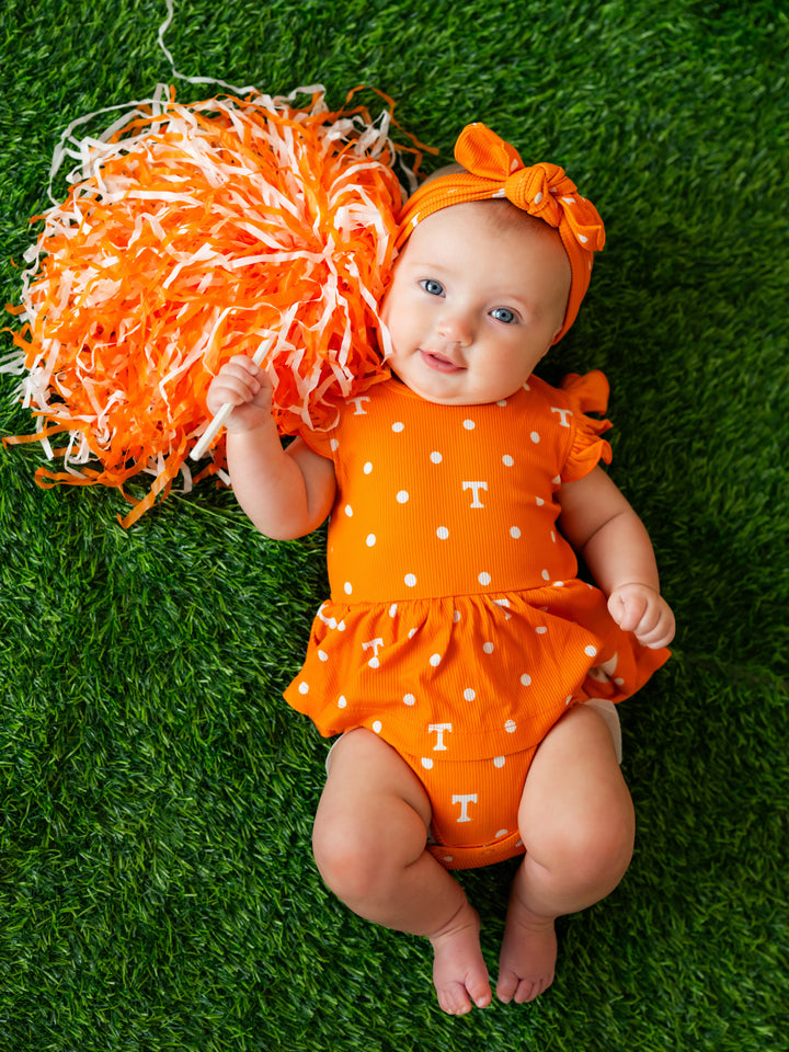 Polka Dot Power T Ruffle Twirl Romper