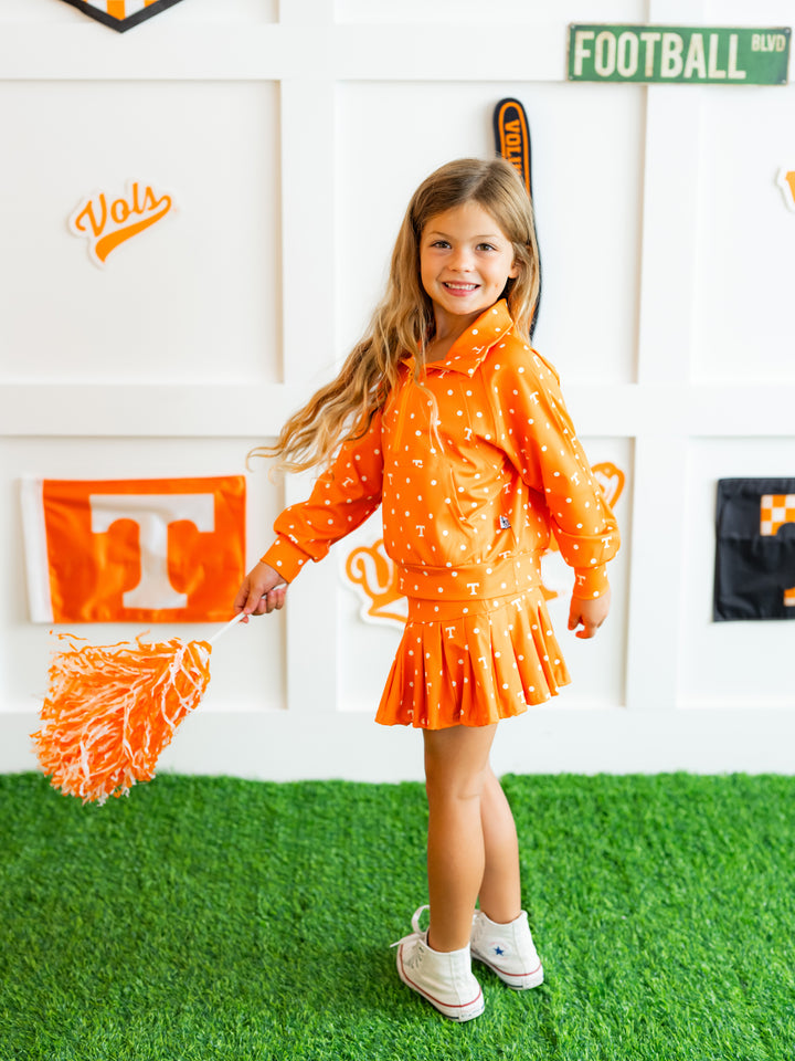 Polka Dot Power T Quarter Zip Pleated Skort Set