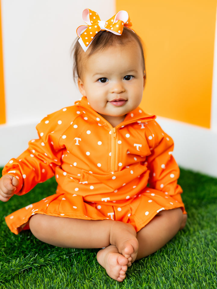 Polka Dot Power T Quarter Zip Pleated Skort Set