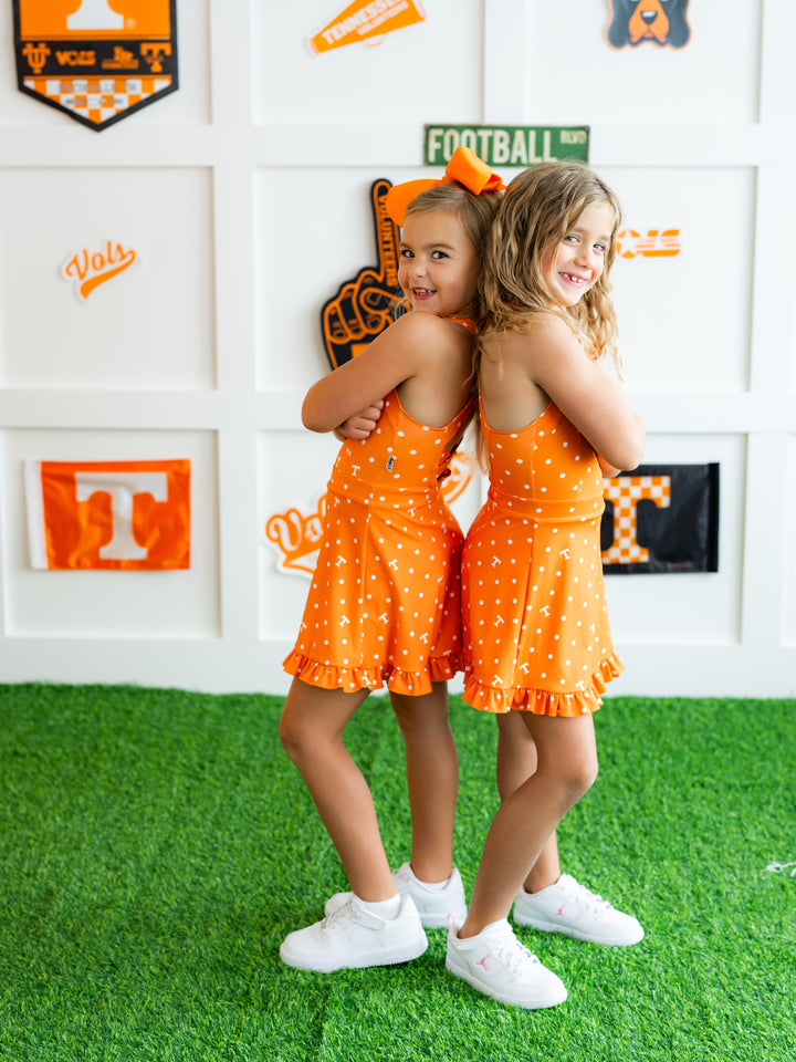 Polka Dot Power T Ruffle Hem Dress