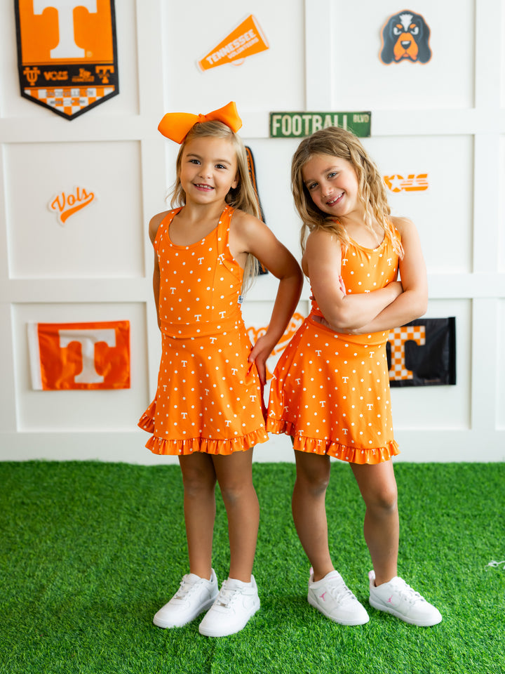 Polka Dot Power T Ruffle Hem Dress