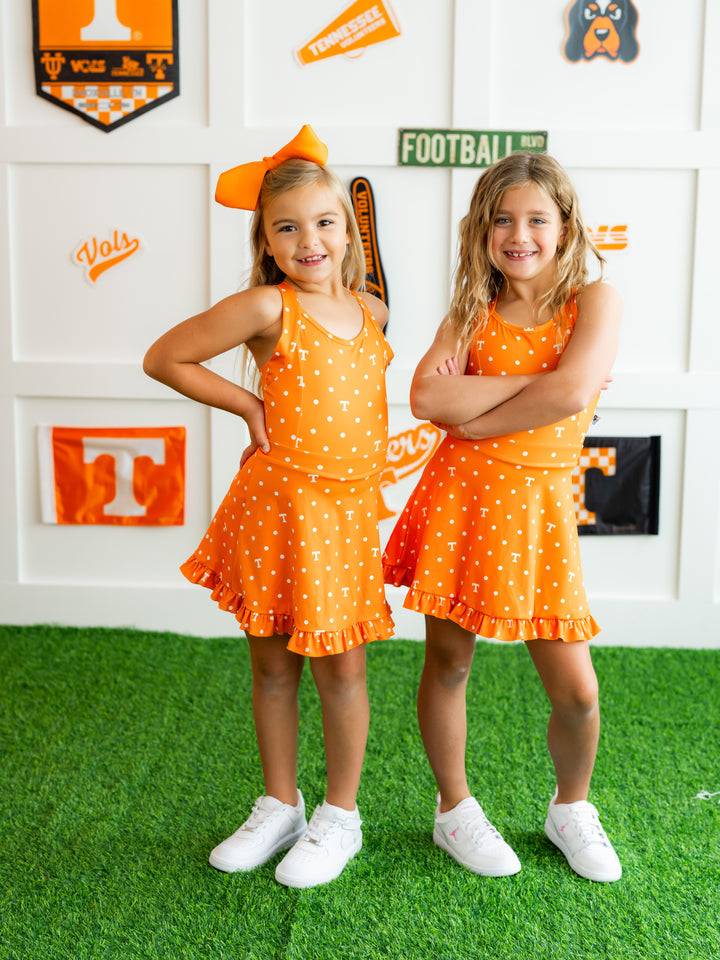 Polka Dot Power T Ruffle Hem Dress