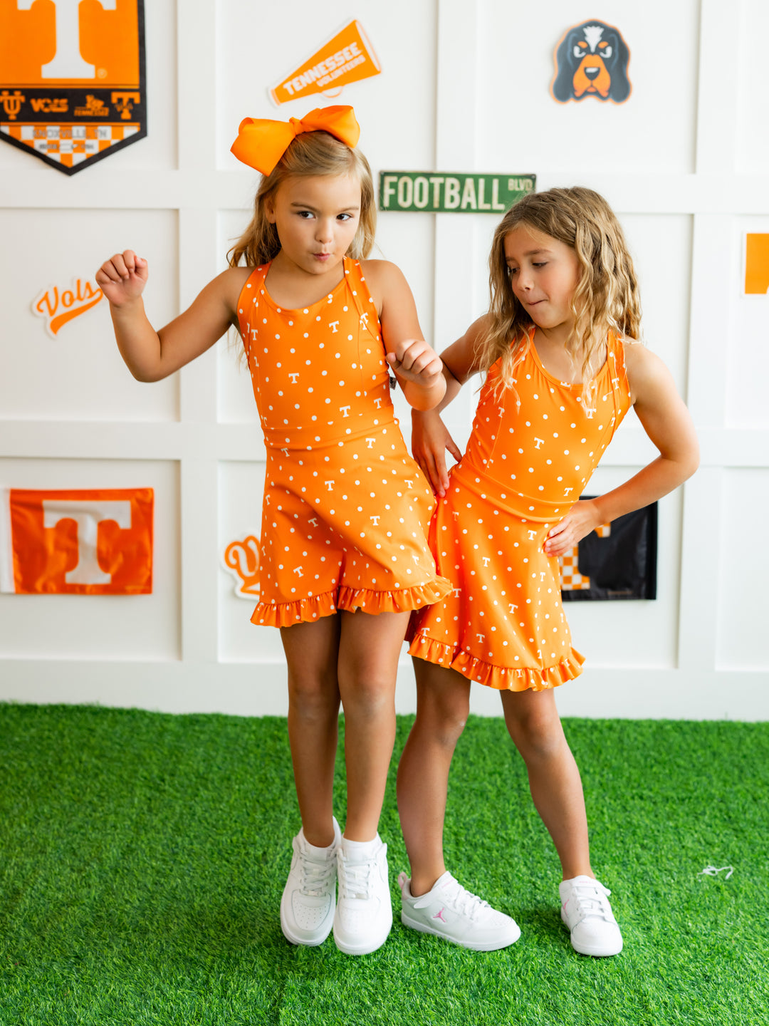 Polka Dot Power T Ruffle Hem Dress