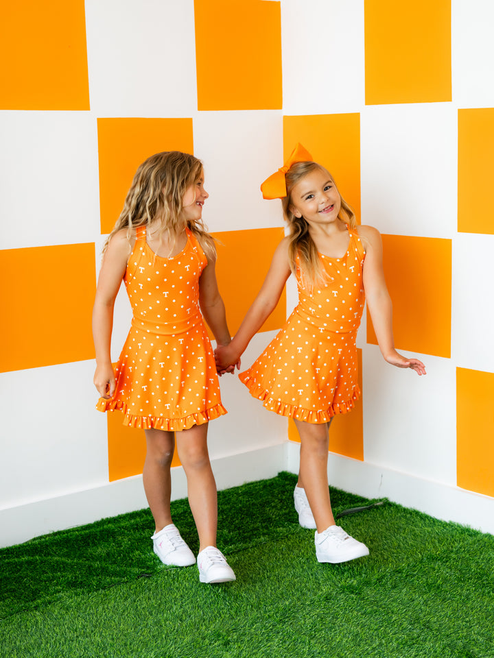 Polka Dot Power T Ruffle Hem Dress