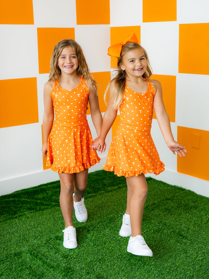 Polka Dot Power T Ruffle Hem Dress