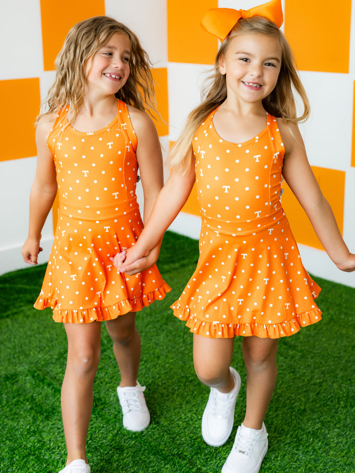 Polka Dot Power T Ruffle Hem Dress