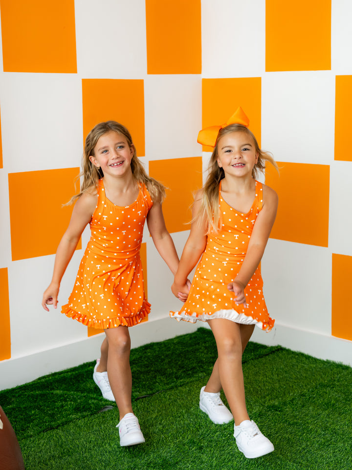 Polka Dot Power T Ruffle Hem Dress