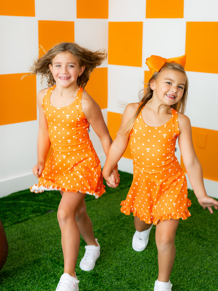 Polka Dot Power T Ruffle Hem Dress