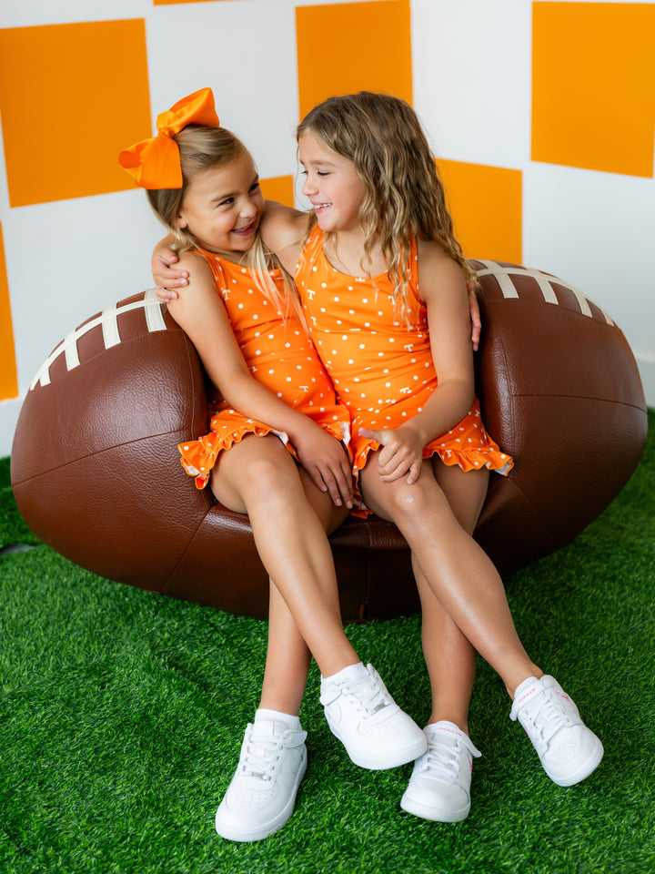 Polka Dot Power T Ruffle Hem Dress