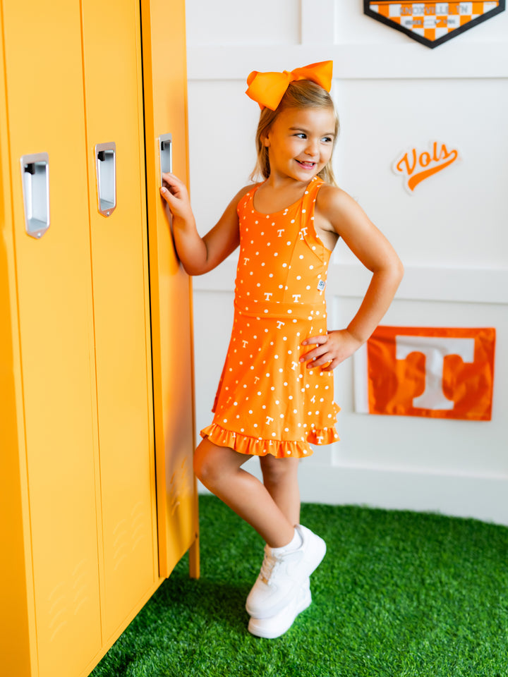 Polka Dot Power T Ruffle Hem Dress