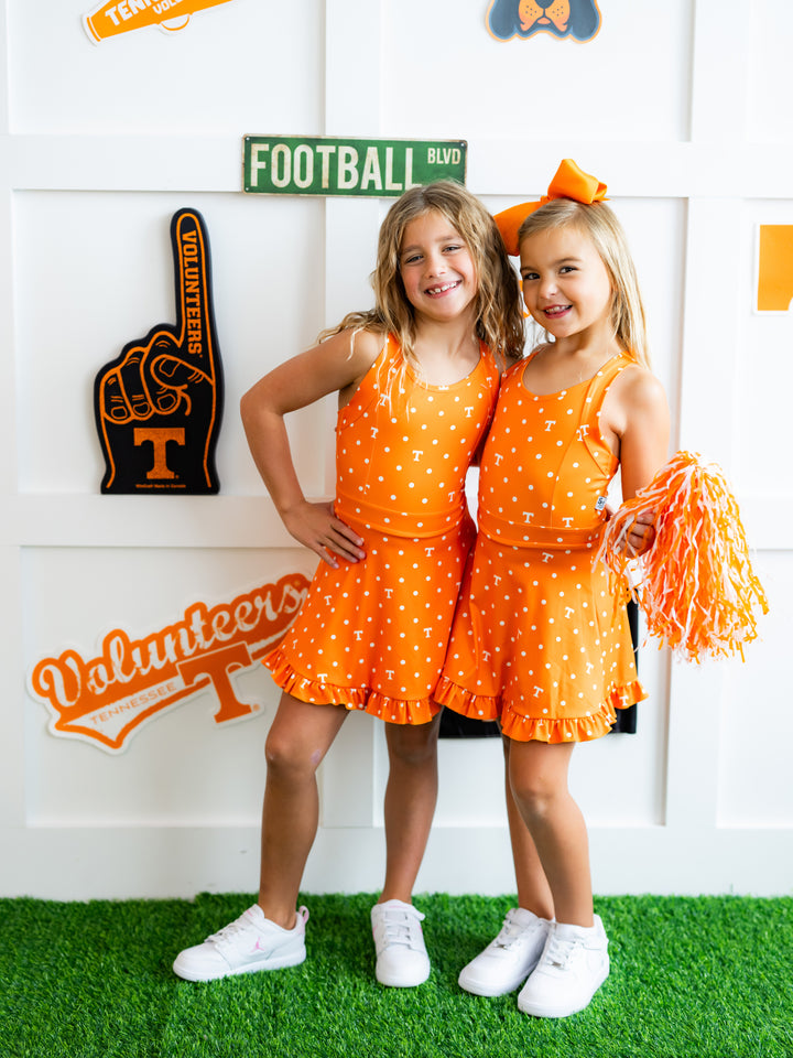 Polka Dot Power T Ruffle Hem Dress