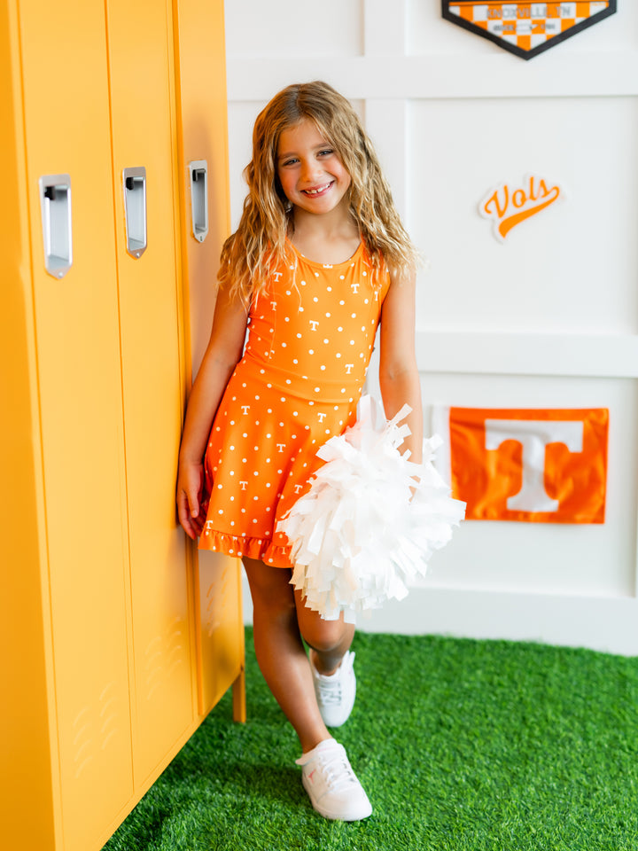 Polka Dot Power T Ruffle Hem Dress