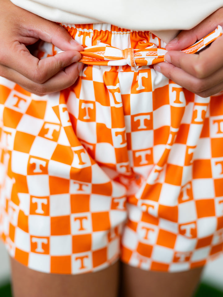 Little Vols Checkerboard Flutter Shorts