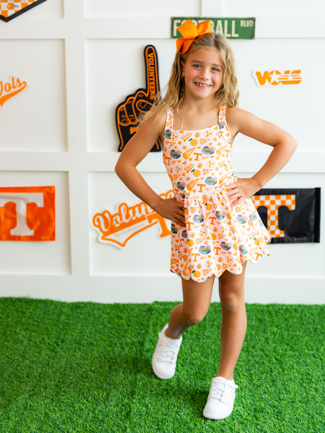 Vols Vibes Scallop Hem Dress