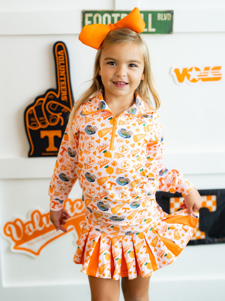 Vols Vibes Quarter Zip Pleated Skort Set