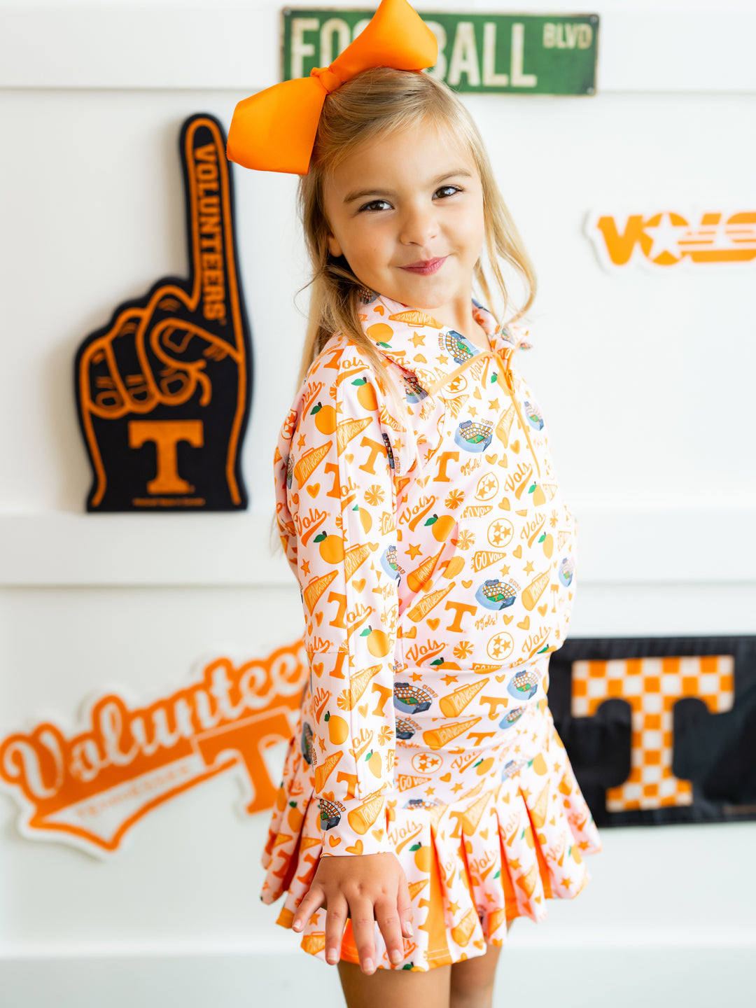 Vols Vibes Quarter Zip Pleated Skort Set