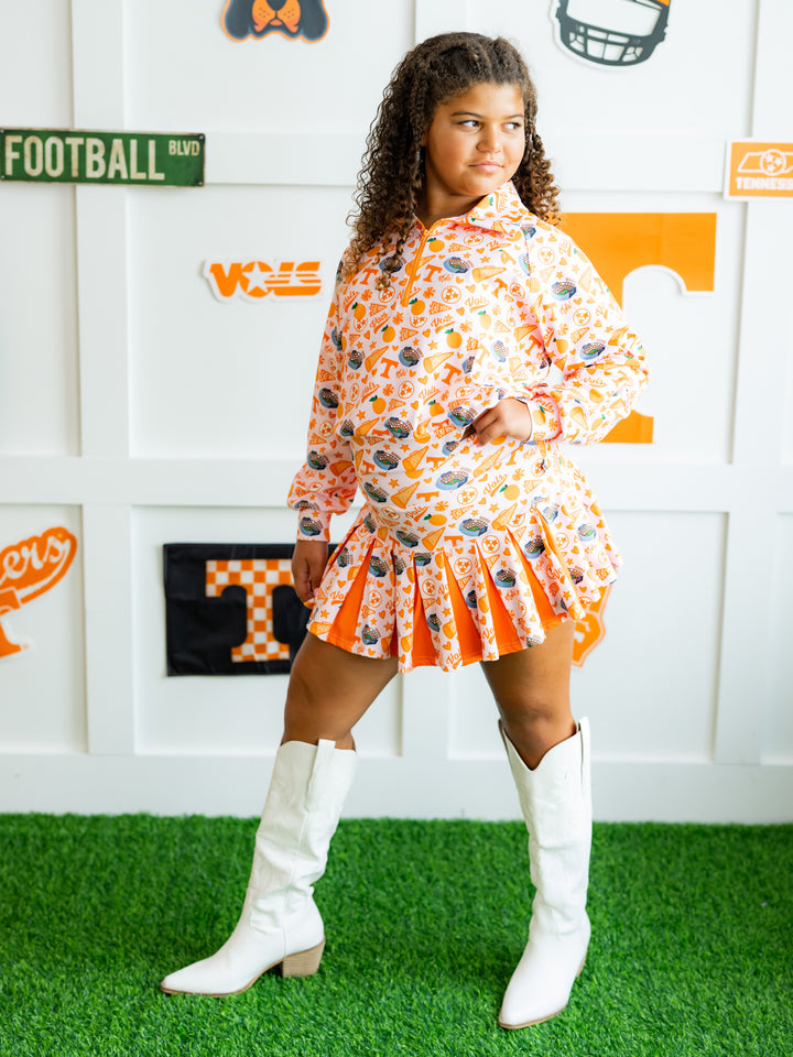 Vols Vibes Quarter Zip Pleated Skort Set