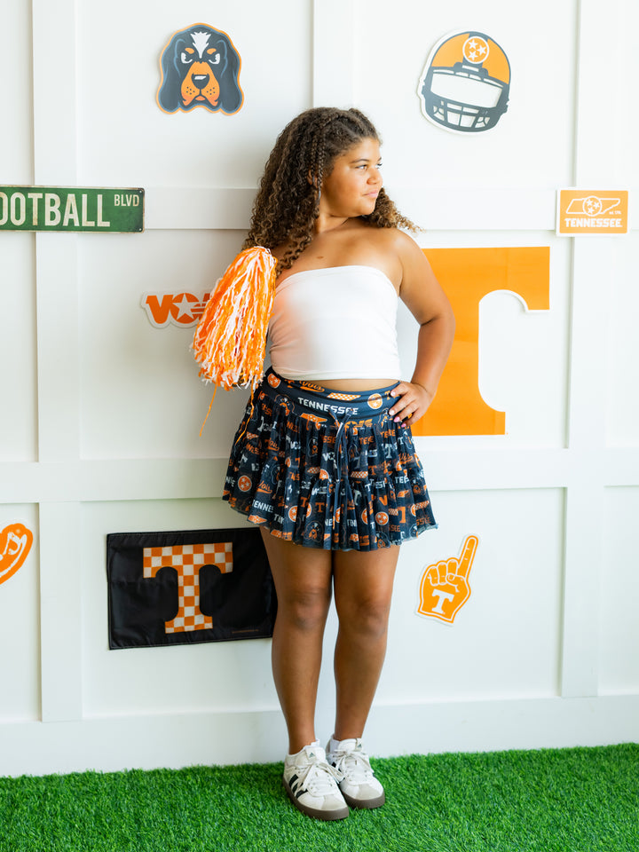 Dark Mode Vols Mesh Twirl Skirt