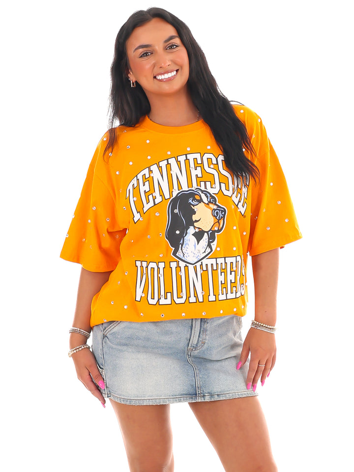 Tennessee Volunteers Smokey All-Over Rhinestone Tee