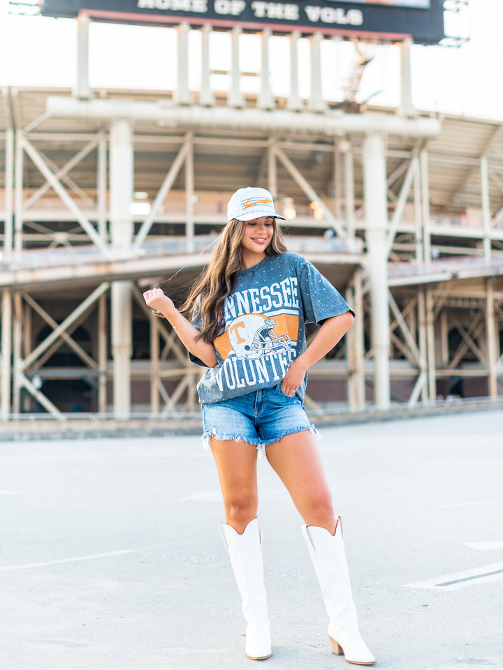 University of Tennessee Helmet All-Over Mini Rhinestone Tee