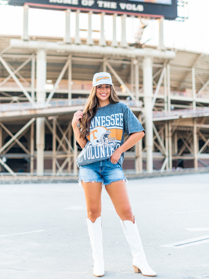 University of Tennessee Helmet All-Over Mini Rhinestone Tee