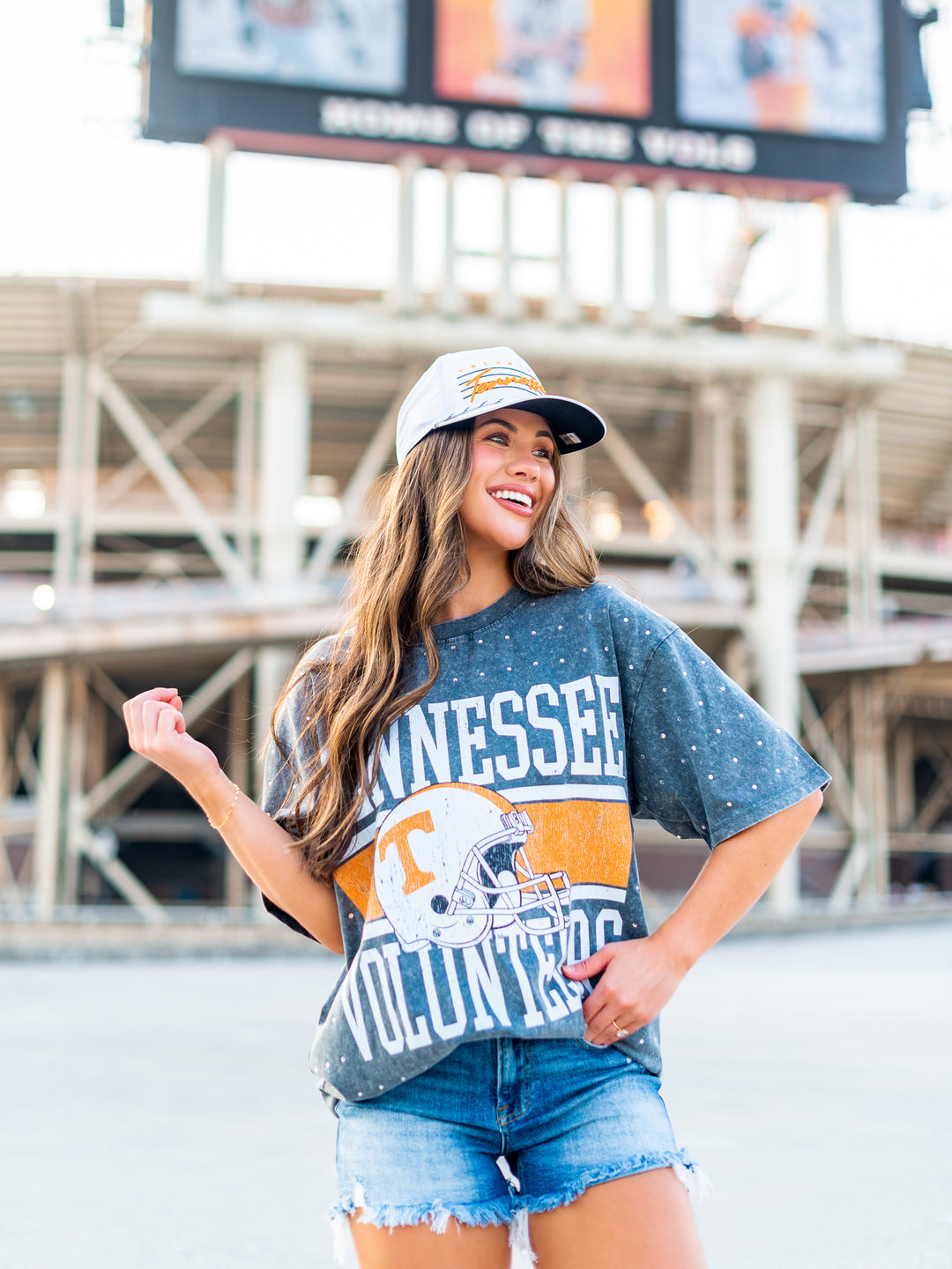 University of Tennessee Helmet All-Over Mini Rhinestone Tee