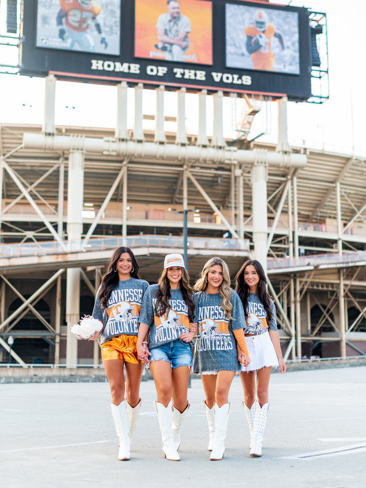 University of Tennessee Helmet All-Over Mini Rhinestone Tee