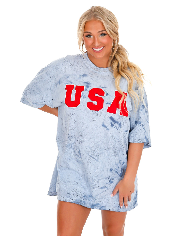 Oversized USA Chenille Tee