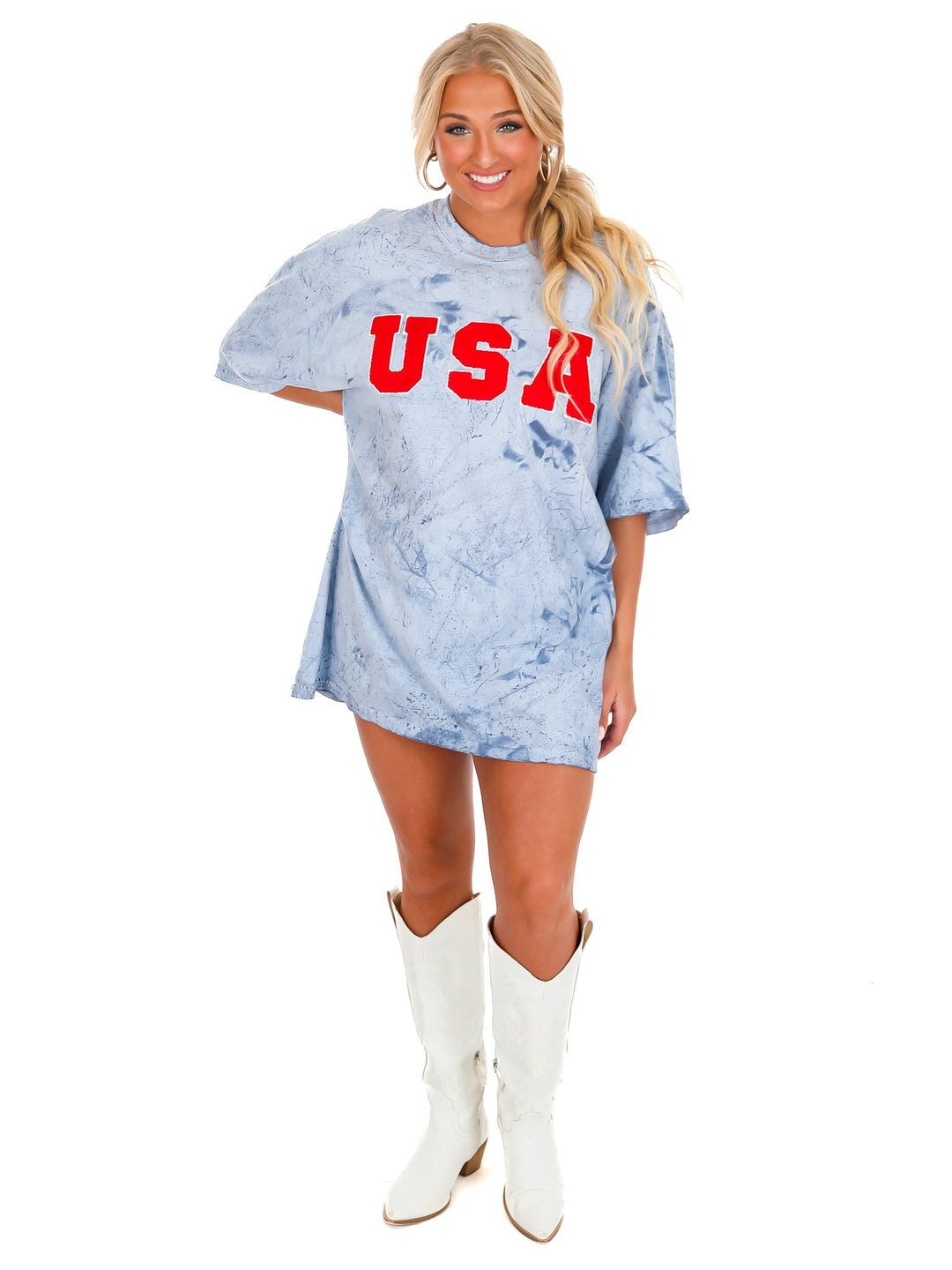 Oversized USA Chenille Tee