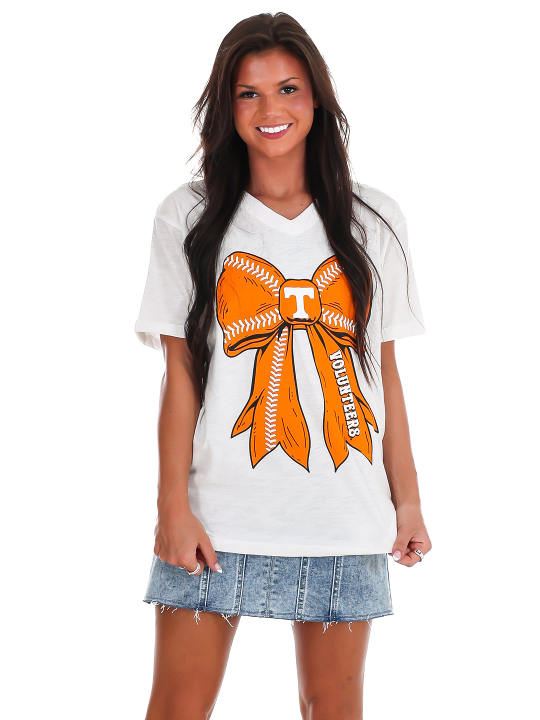 Tennessee Big Baseball Bow V-Neck Tee