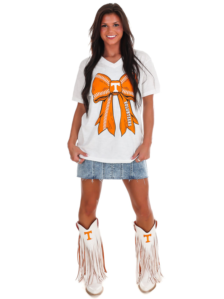 Tennessee Big Baseball Bow V-Neck Tee