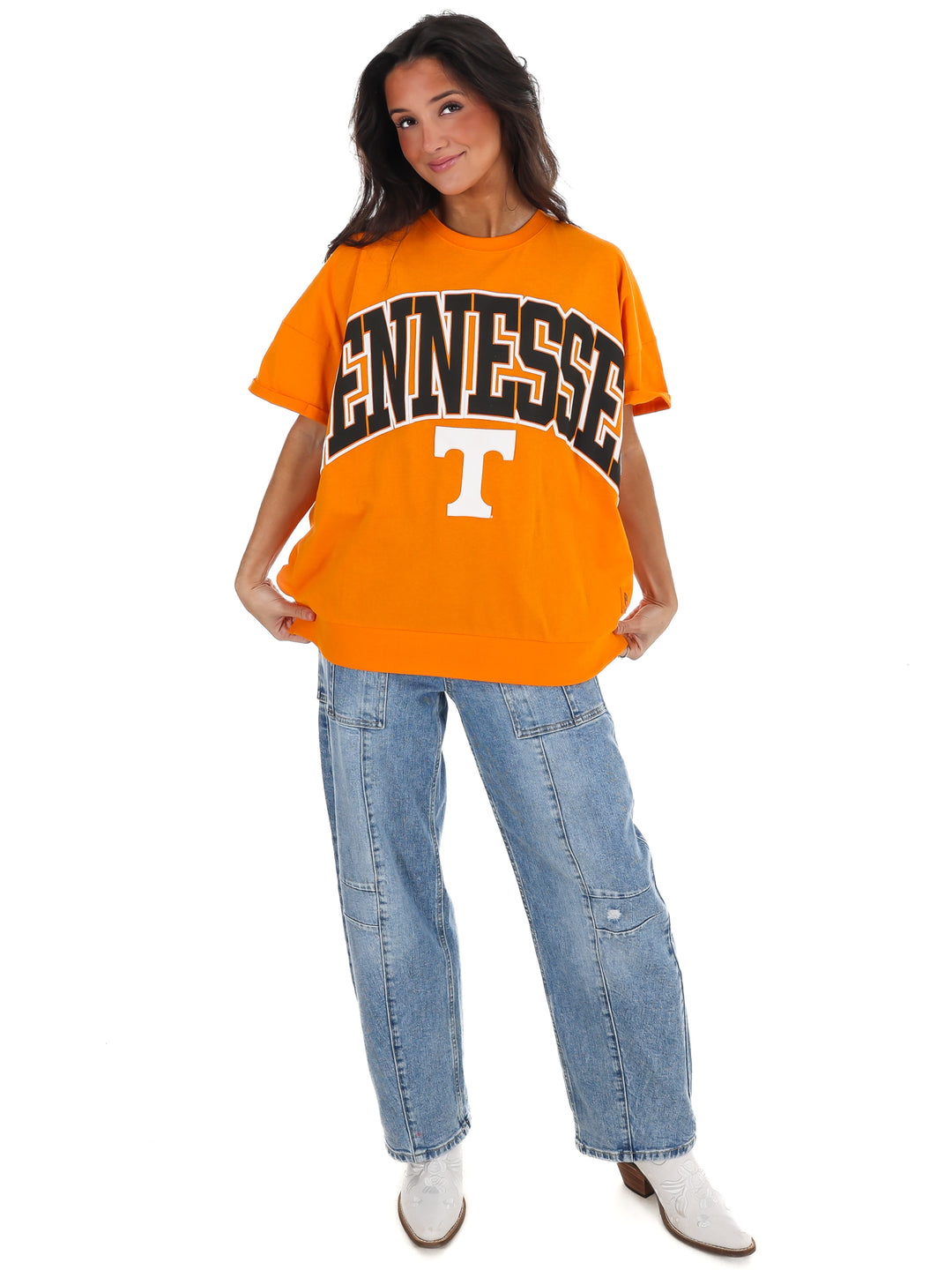 Tennessee Rolled Sleeve Oversized Top