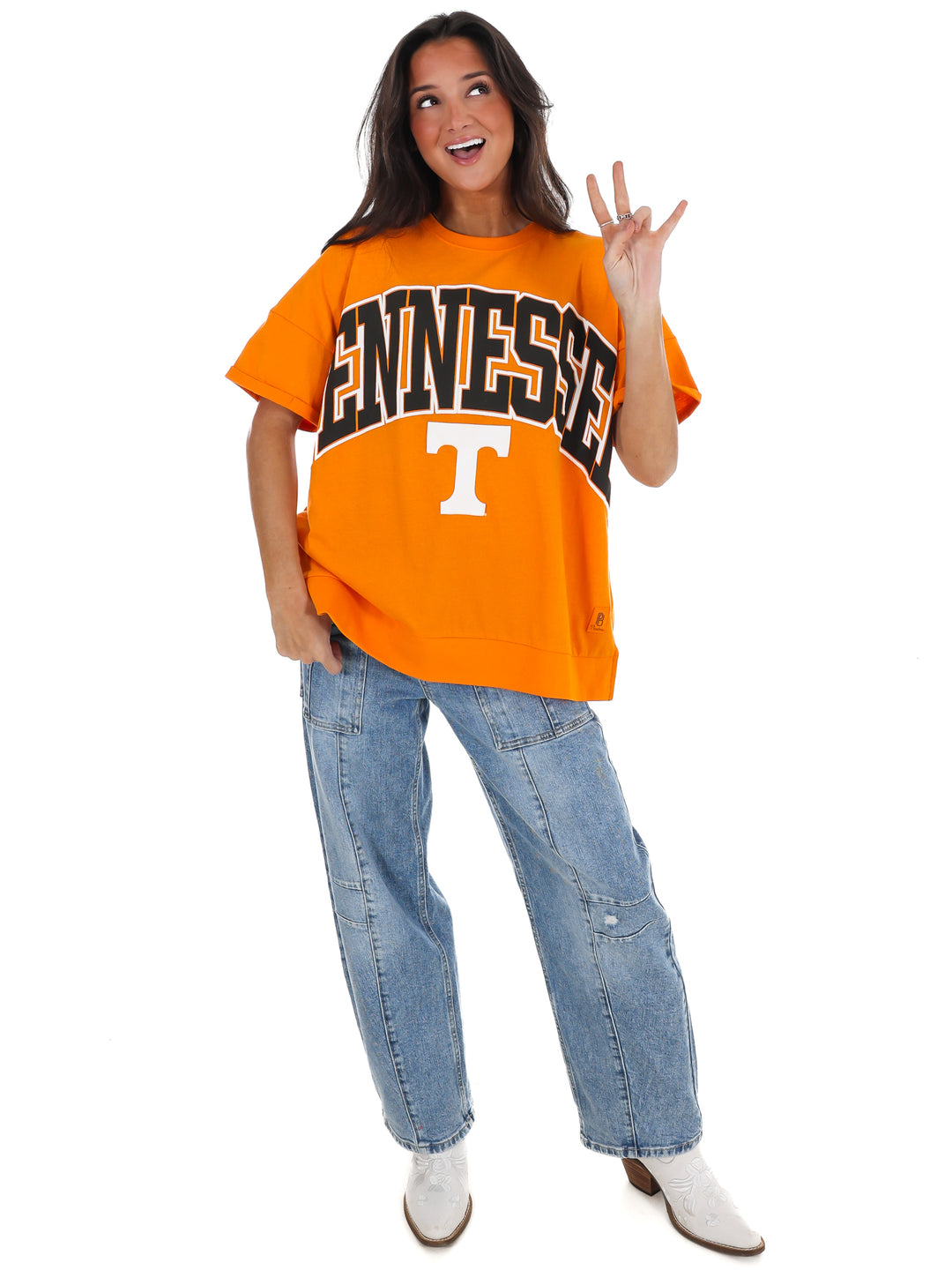 Tennessee Rolled Sleeve Oversized Top