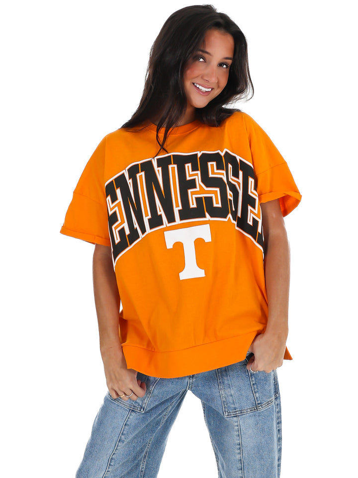Tennessee Rolled Sleeve Oversized Top