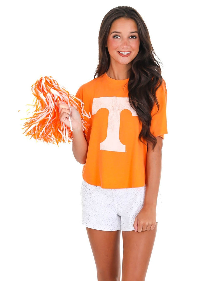 Tennessee Distressed Logo Crop Top